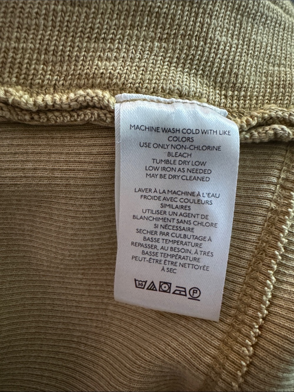 PILCRO Anthropologie washed gold ribbed oversized squared raw seams crop top. S - Picture 7 of 8